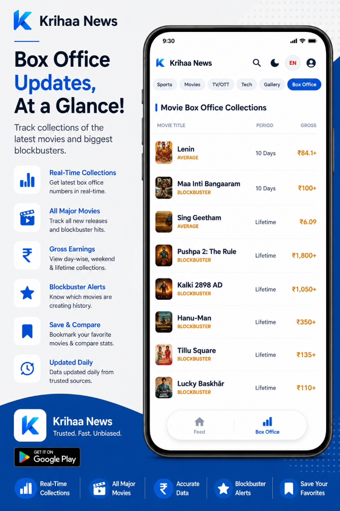 Krihaa News box office updates screenshot