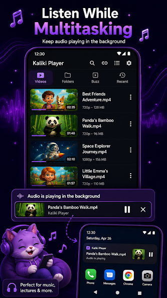 Kaliki Player background multitasking screenshot