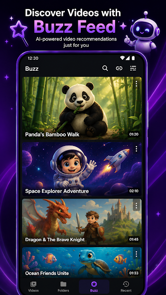 Kaliki Player buzz recommendation feed screenshot