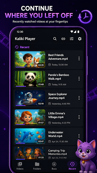 Kaliki Player smart resume screenshot